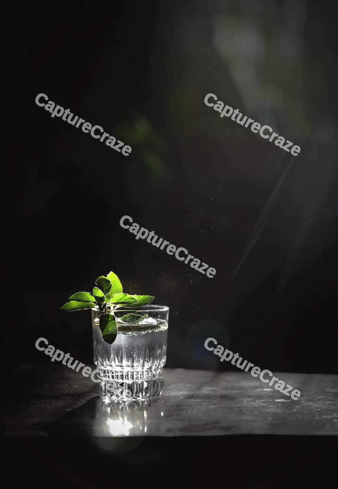 Clear glass With Mint